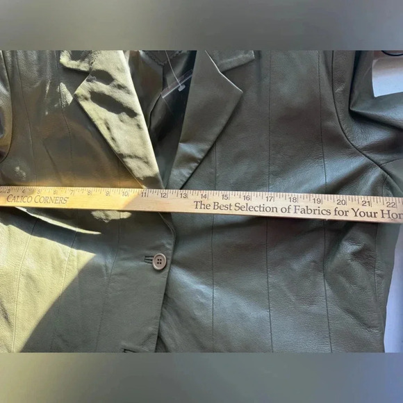 Women’s Via Accenti size 16 sage green leather jacket new - Picture 4 of 4